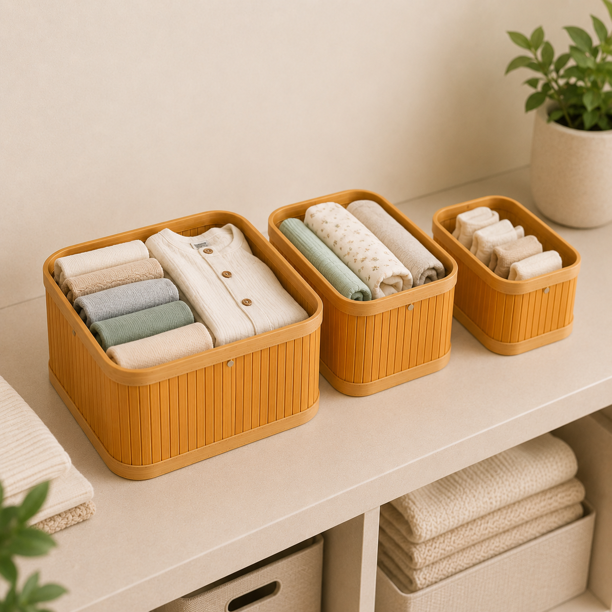 Organizador en bambú set x 3