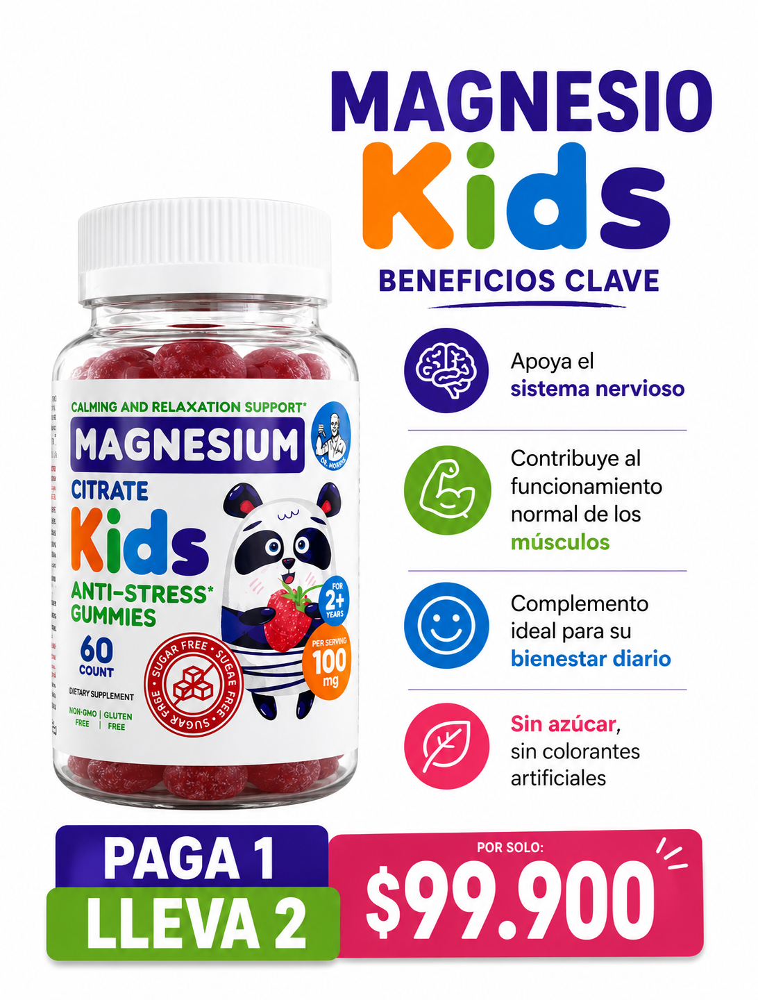 MAGNESIUM KIDS / PAGA 1 LLEVA 2