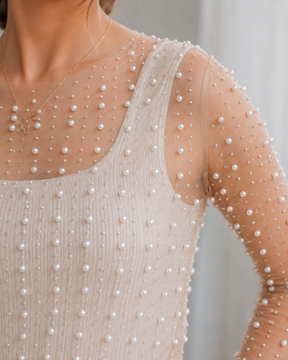 Top de Perlas con Transparencia