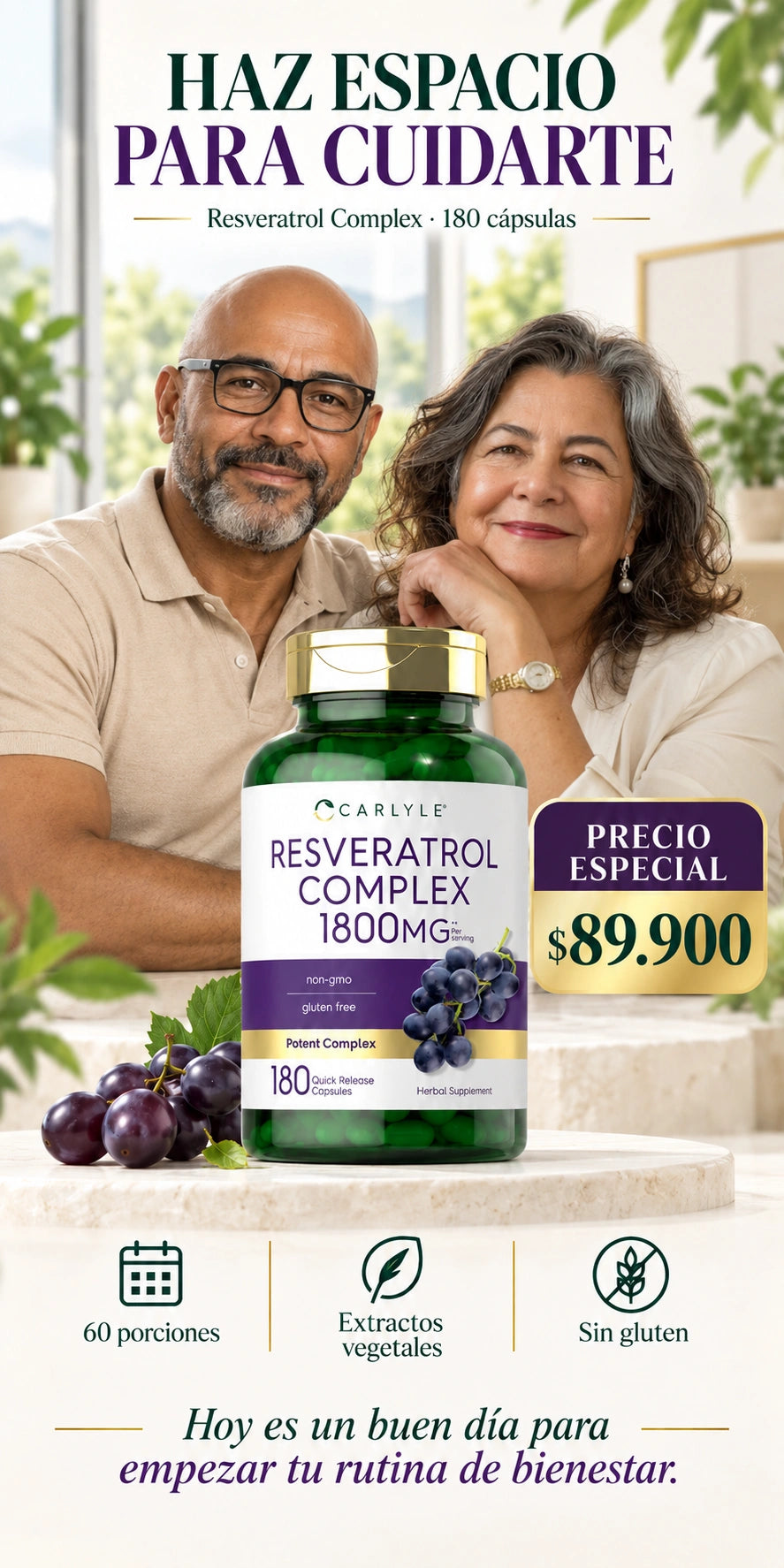 Resveratrol Complex | 180 cápsulas.